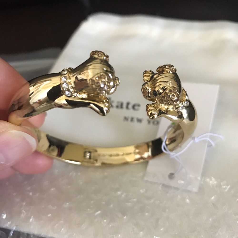 Kate Spade Puppy Open Hinged Cuff New w/ Dust Bag